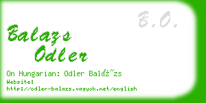 balazs odler business card